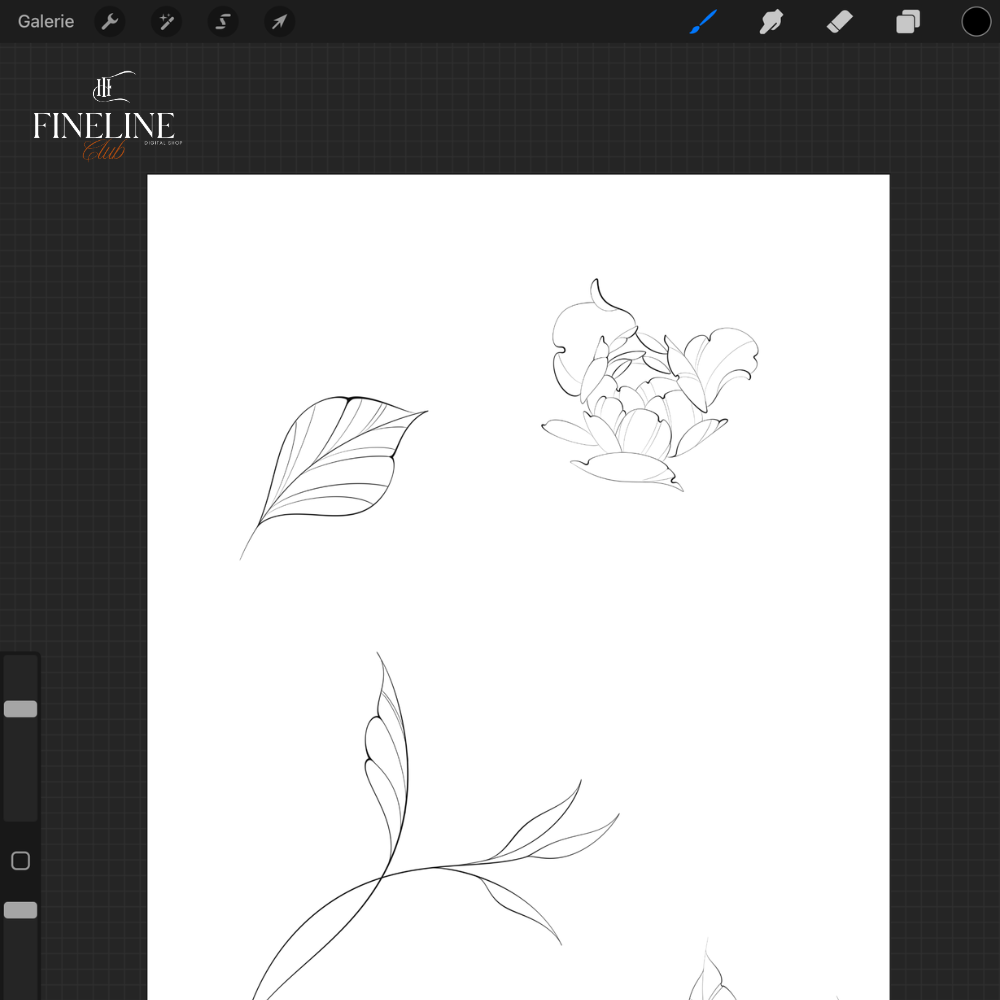 Pack 25 Flash tattoo floral fine line