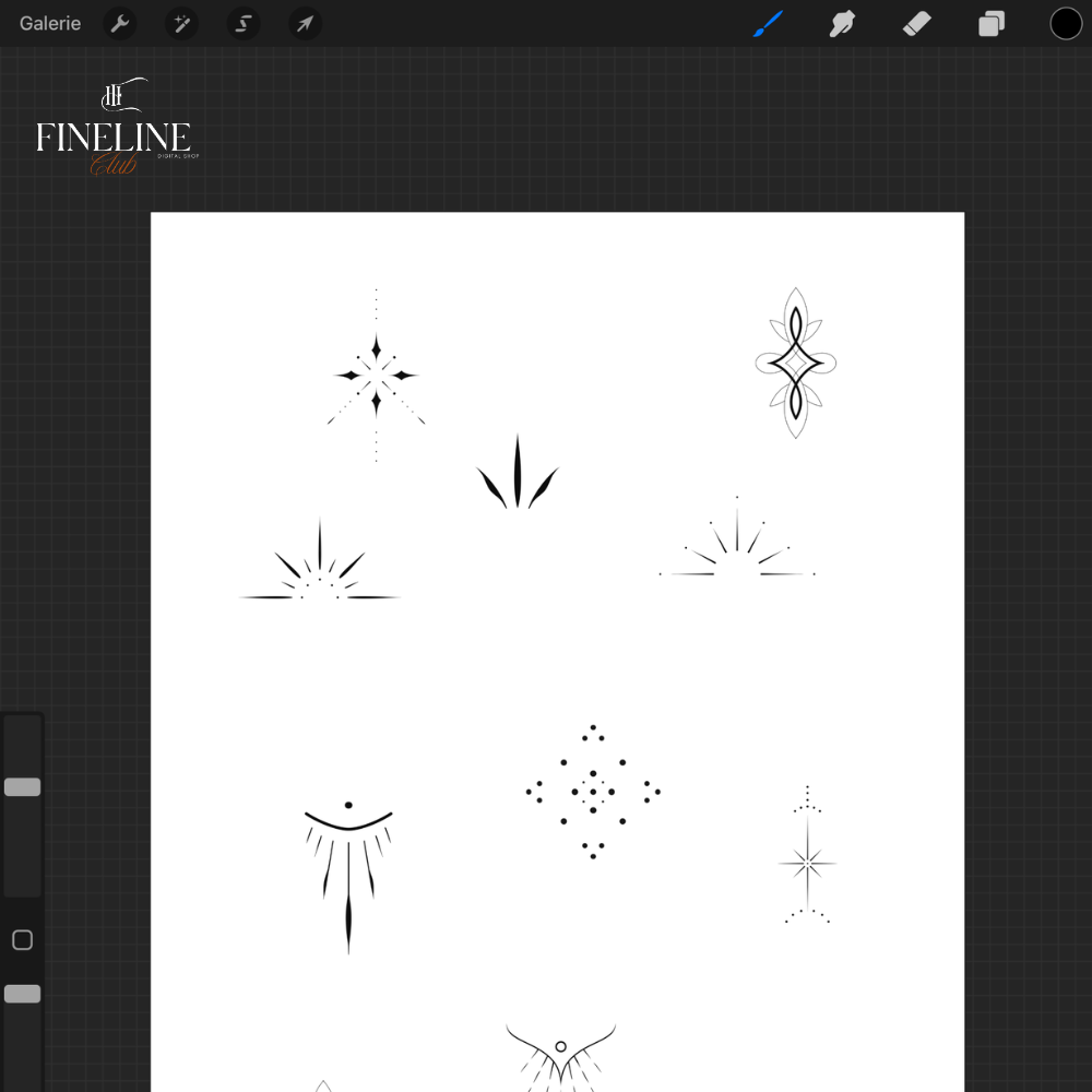 Pack 100 Flashs Tattoo Ornementaux Fine line