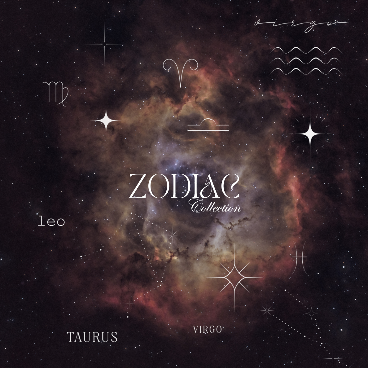 Pack de 100 flash fine line sur le thème astrologie